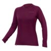 Endura Women’s BaaBaa Blend Long Sleeve Baselayer in Aubergine