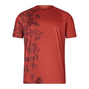 Endura BOTANIC LTD Printed Short Sleeve Jersey in Brick Red