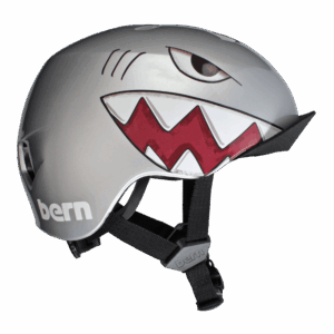 Bern Nino DVRT Youth Helmet - Metallic Silver Shark Bite