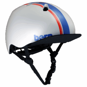 Bern Nino DVRT Youth Helmet - Satin White Racing Stripe