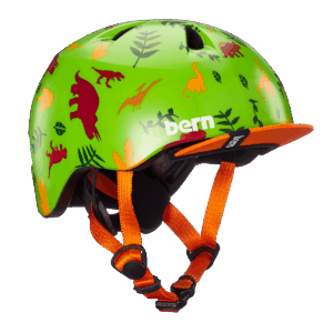 Bern Tigre Youth Helmet - Satin Green Dino