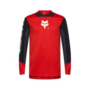 Fox clothing DEFEND elevated Long Sleeve JERSEY in FLuro RED