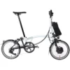 Brompton Electric P Line Explore 12 Speed Folding Bike 2025 in Lunar Ice