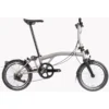 Brompton T Line 4-Speed Folding Bike 2026 in Blasted Titanium