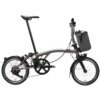 Brompton Electric T Line 4-Speed Folding Bike 2026 in Blasted Titanium
