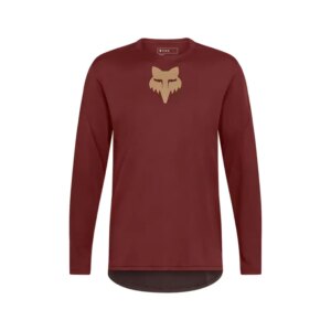 Fox Racing Ranger Long Sleeve Fox Head Jersey in Rust Brown