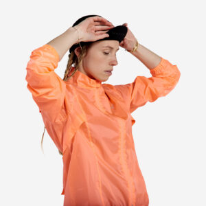 Women's Cycling Rainproof Jacket 100 - Coral