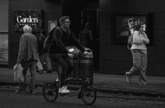 Someone riding a Bromtpon bike