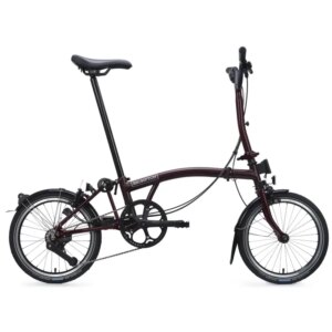 Brompton C Line 12-Speed Folding Bike 2026 in Red Plum