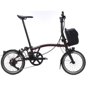 Brompton Electric P Line 4-Speed Folding Bike 2026 in Red Plum