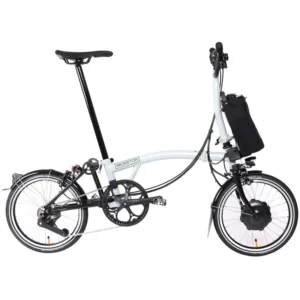 Brompton Electric P Line Explore 12 Speed Folding Bike 2025 in Lunar Ice