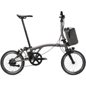 Brompton Electric T Line 1-Speed Folding Bike 2026 in Blasted Titanium