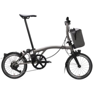 Brompton Electric T Line 4-Speed Folding Bike 2026 in Blasted Titanium