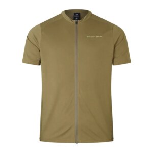 Endura Loop Short Sleeve Zipped Jersey in Tweed Green