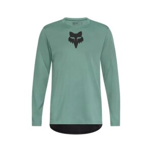 Fox Racing Ranger Long Sleeve Fox Head Jersey in Pine Green