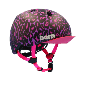 Bern Nina DVRT Kids Helmet - Matte Purple Leopard
