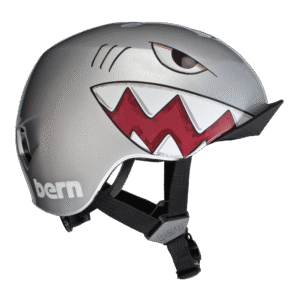 Bern Nino DVRT Youth Helmet - Metallic Silver Shark Bite