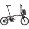 Brompton Electric T Line 1-Speed Folding Bike 2026 in Blasted Titanium