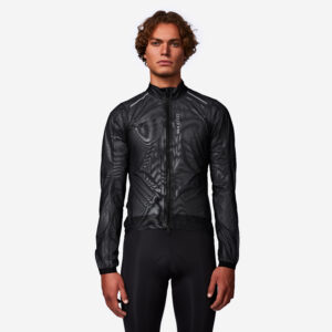 Rcr Ultralight Men's Long-sleeved Road Bike Rain Jacket - Black