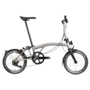 Brompton T Line 4-Speed Folding Bike 2027 in Blasted Titanium