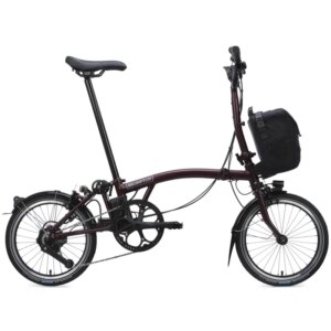 Brompton Electric C Line 4-Speed Folding Bike 2026 in Red Plum