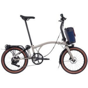 Brompton Electric G Line with Roller Frame 4 Speed Folding Bike 2026 in Traildust White