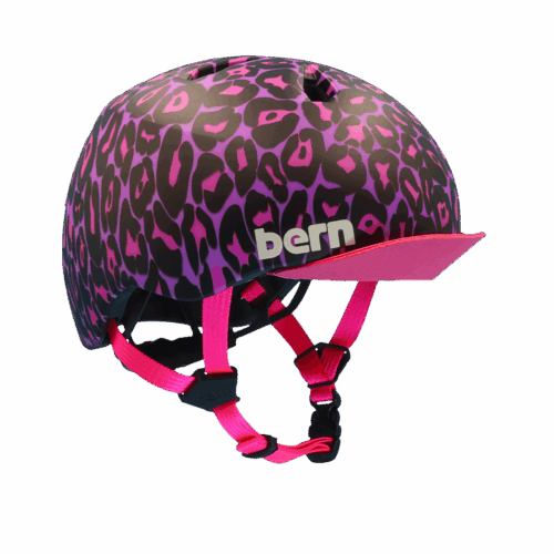 Bern Nina DVRT Kids Helmet – Matte Purple Leopard