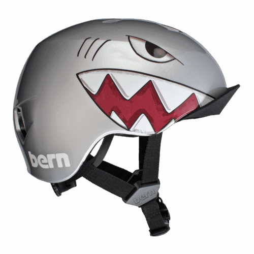 Bern Nino DVRT Youth Helmet – Metallic Silver Shark Bite