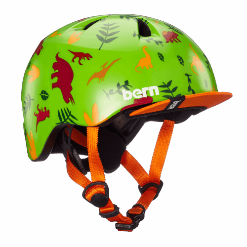 Bern Tigre Youth Helmet – Satin Green Dino