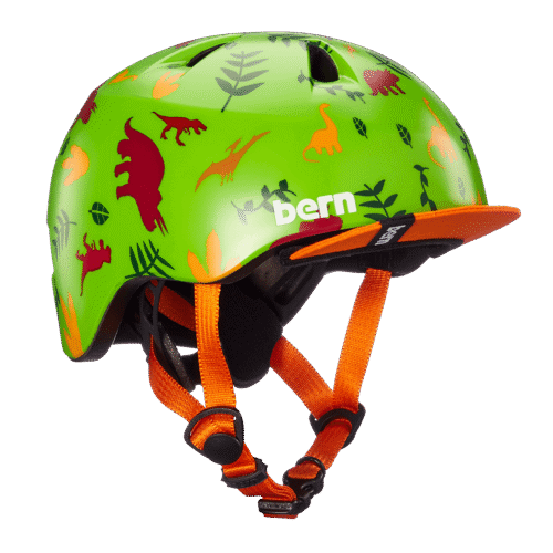 Bern Tigre Youth Helmet – Satin Green Dino