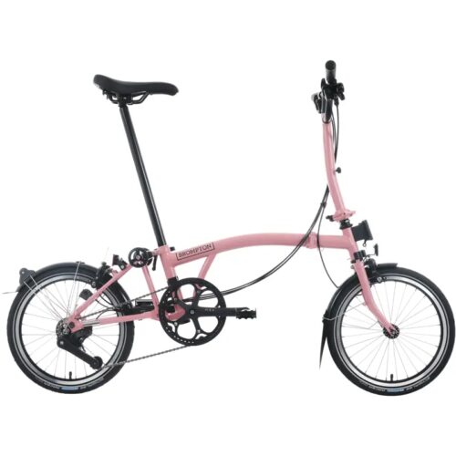 Brompton C Line 12-Speed Folding Bike 2025 in Flamingo Pink