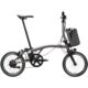 Brompton Electric T Line 1-Speed Folding Bike 2026 in Blasted Titanium