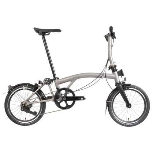Brompton T Line 4-Speed Folding Bike 2027 in Blasted Titanium