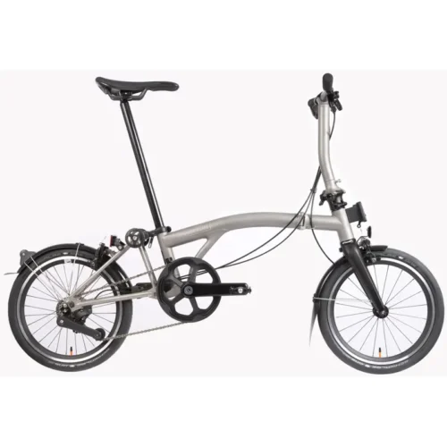 Brompton T Line Explore 12 Speed Folding Bike 2026 in Blasted Titanium