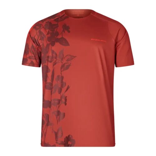 Endura BOTANIC LTD Printed Short Sleeve Jersey in Brick Red