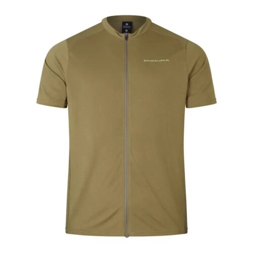 Endura Loop Short Sleeve Zipped Jersey in Tweed Green