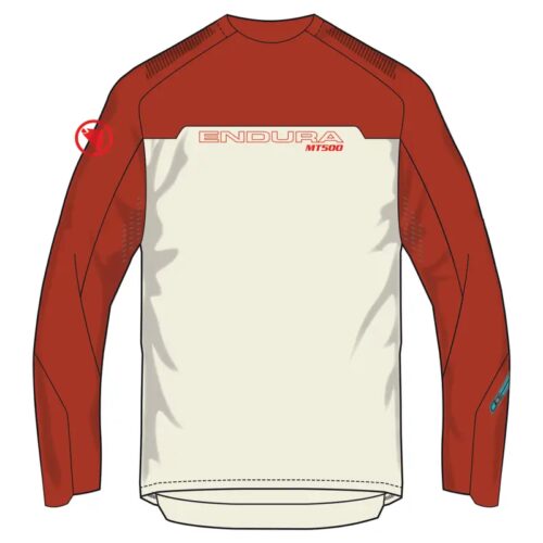 Endura MT500 Burner Long Sleeve Jersey in Brick Red