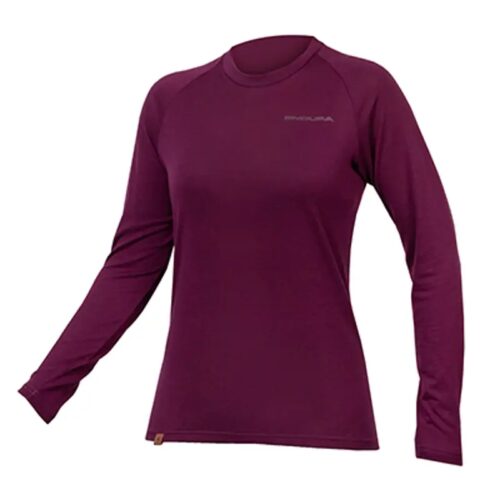 Endura Women’s BaaBaa Blend Long Sleeve Baselayer in Aubergine
