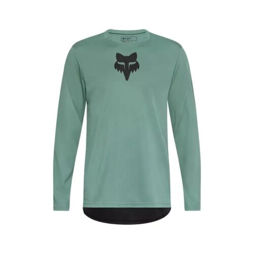 Fox Racing Ranger Long Sleeve Fox Head Jersey in Pine Green