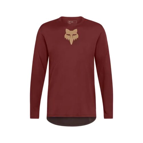 Fox Racing Ranger Long Sleeve Fox Head Jersey in Rust Brown