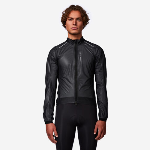 Men’s Road Cycling Long-sleeved Rainproof Jacket Rcr Ultralight-black